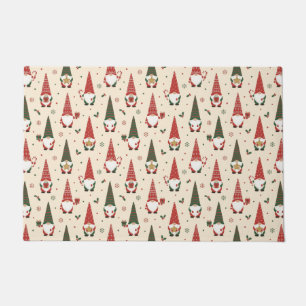 Christmas Gnome Party Pattern Doormat