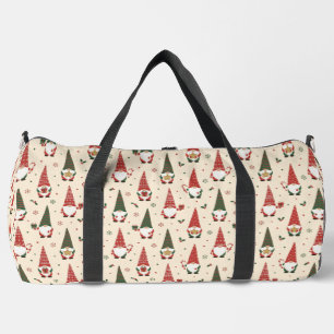 Christmas Gnome Party Pattern Duffle Bag