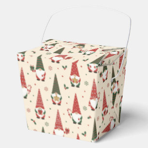 Christmas Gnome Party Pattern Favor Box