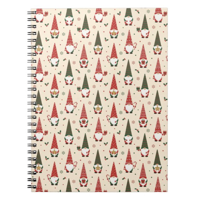 Christmas Gnome Party Pattern Notebook (Front)
