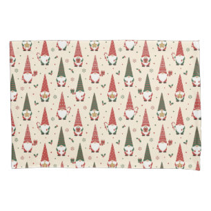 Christmas Gnome Party Pattern Pillowcase