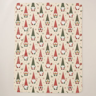 Christmas Gnome Party Pattern Sherpa Blanket