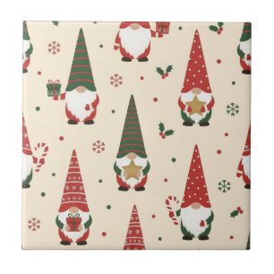 Christmas Gnome Party Pattern Tile
