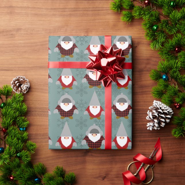 Christmas Gnome Pattern Wrapping Paper (Holiday Gift)