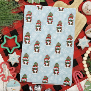 Christmas Gnome Red Green Cute Kitchen Towel
