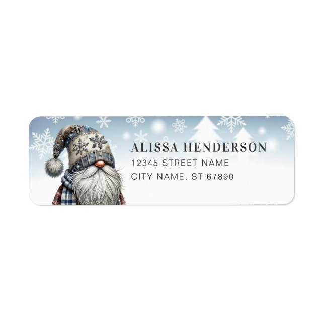Christmas Gnome Return Address Labels (Devant)