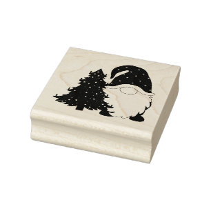 Christmas Gnome Rubber Stamp