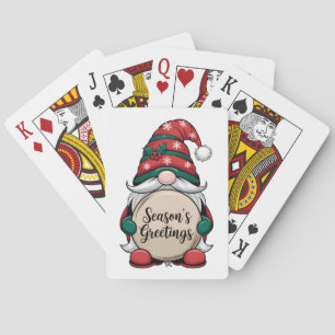 Christmas Gnome Season's Greetings  Playing Cards