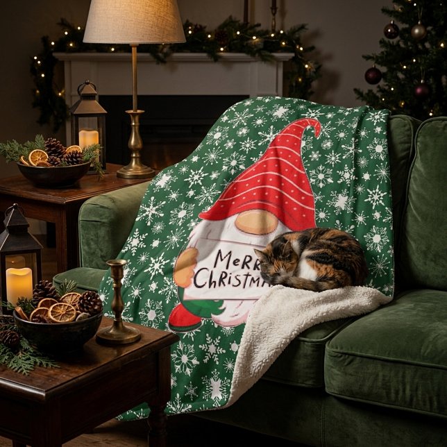 Christmas Gnome   Sherpa Blanket (Creator Uploaded)