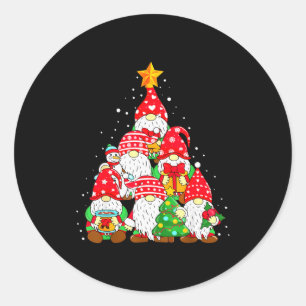 Christmas Gnome Shirt For Family Pajamas Gnome Xma Classic Round Sticker