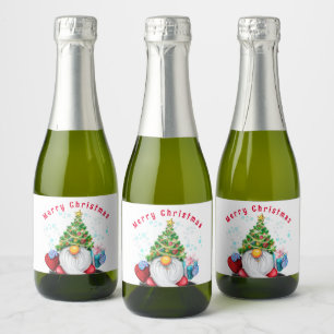 Christmas Gnome Sparkling Wine Labels