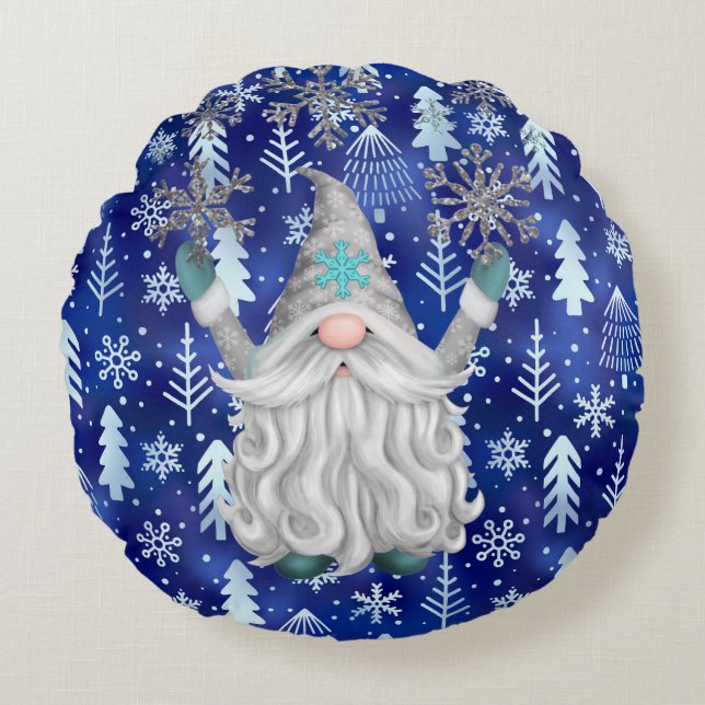 Christmas Gnome  Throw Pillow (Front)