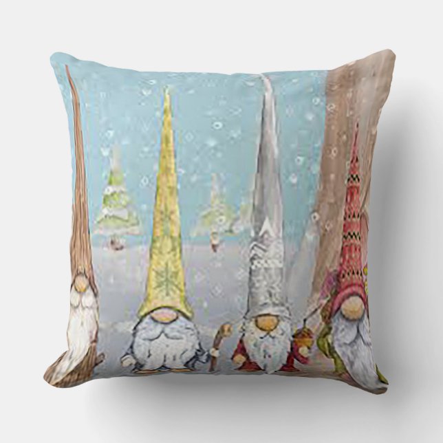 Christmas Gnome Throw Pillow (Front)