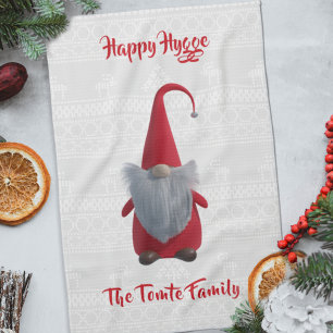 Christmas Gnome Tomte Nisse Name Scandi Style Kitchen Towel