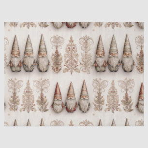 Christmas Gnome Vintage Watercolor Holiday Pattern Tissue Paper