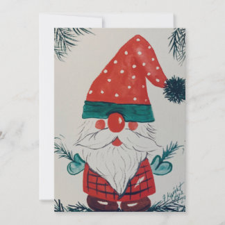 Christmas Gnome Watercolor Card