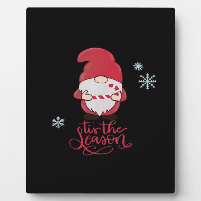 Christmas Gnome With Candycane Plaque (Front)