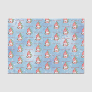Christmas Gnome with Presents Tree Personalized  Tissue Paper