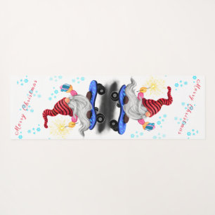 Christmas Gnome with Skateboard Yoga Mat