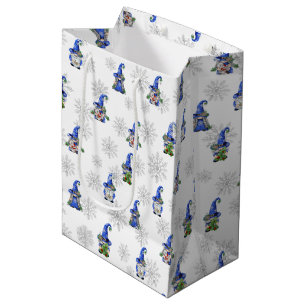 Christmas Gnomes and Snowflakes   Medium Gift Bag