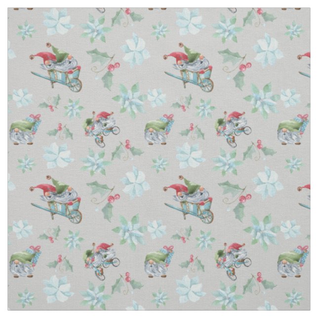 Christmas Gnomes At Play Fabric (Swatch)