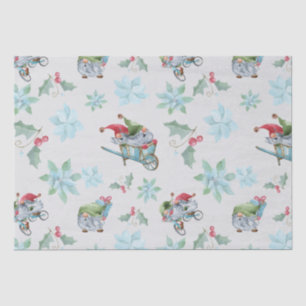 Christmas Gnomes At Play Tissue Paper
