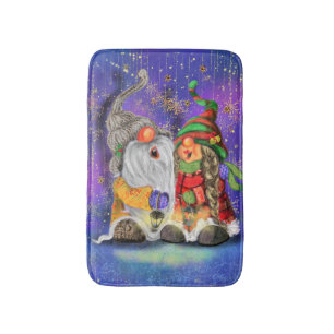 Christmas Gnomes Bath Mat