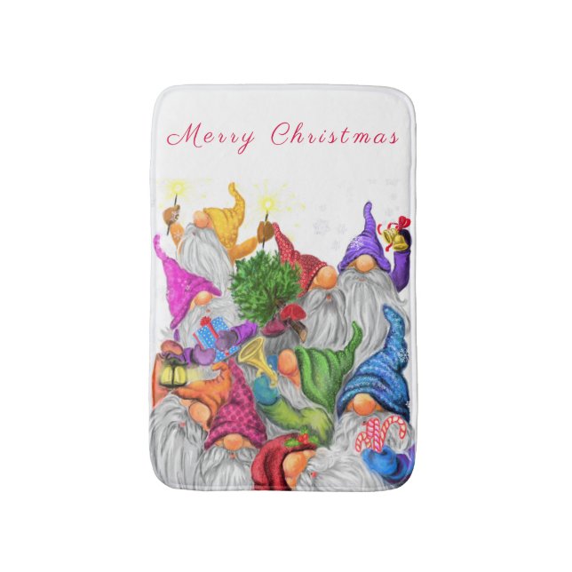 Christmas Gnomes Bath Mat Gift  (Front Vertical)