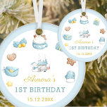 Christmas Gnomes Birthday Party  Ceramic Ornament<br><div class="desc">Christmas Gnomes Birthday Party Ceramic Ornament</div>