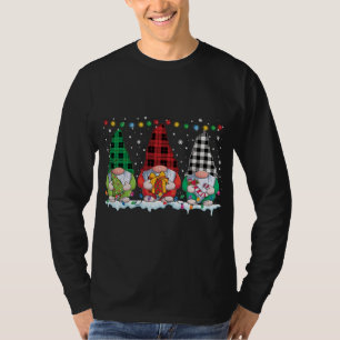 Christmas Gnomes Buffalo Plaid Red White Green Xma T-Shirt