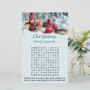 Christmas gnomes christmas word search game