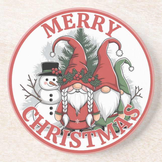 Christmas Gnomes Coaster (Front)