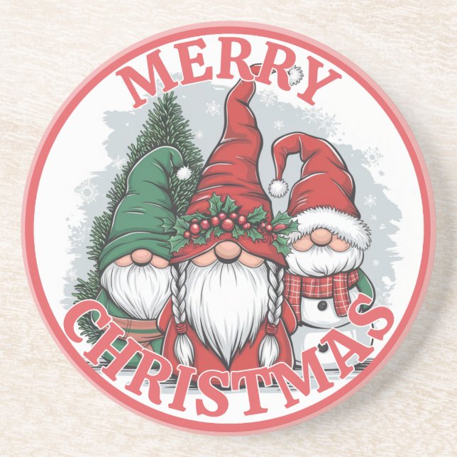 Christmas Gnomes Coaster (Front)