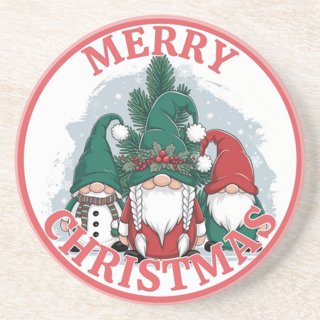 Christmas Gnomes Coaster (Front)