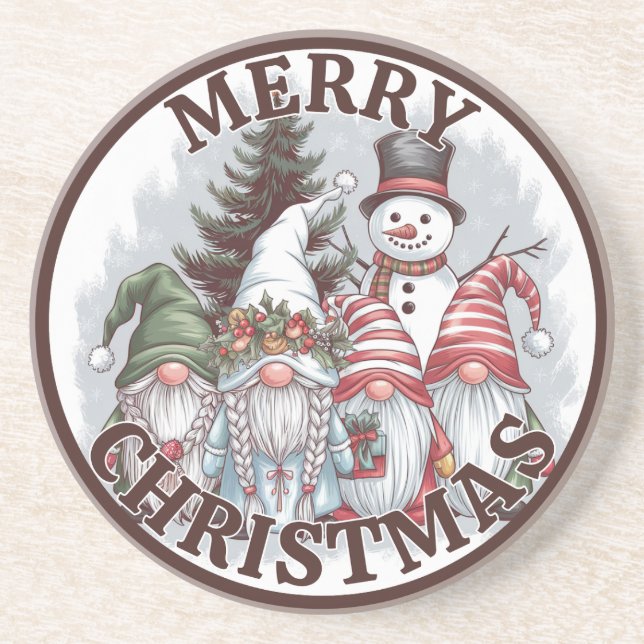 Christmas Gnomes Coaster (Front)