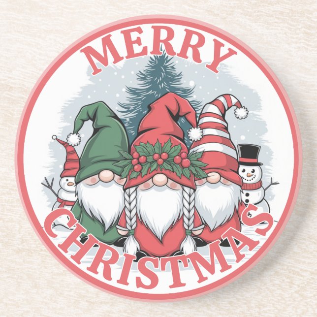 Christmas Gnomes Coaster (Front)