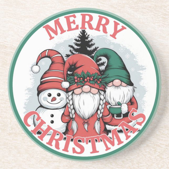 Christmas Gnomes Coaster (Front)