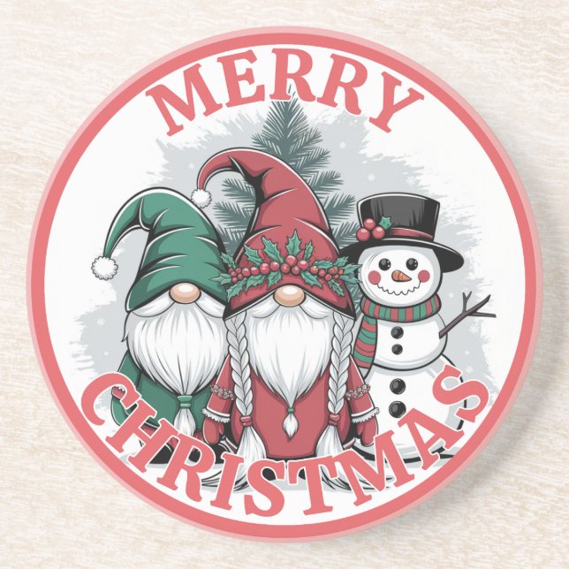 Christmas Gnomes Coaster (Front)