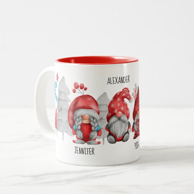 Christmas Gnomes Family Friends Mug (Front Left)