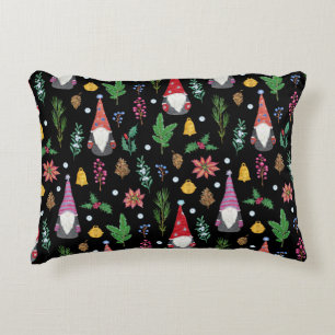 Christmas Gnomes: Festive Seamless Pattern Accent Pillow