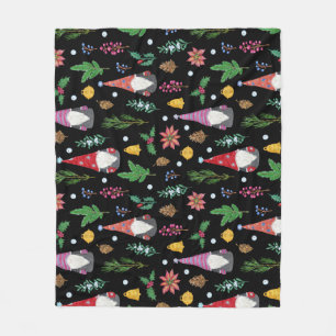Christmas Gnomes: Festive Seamless Pattern Fleece Blanket