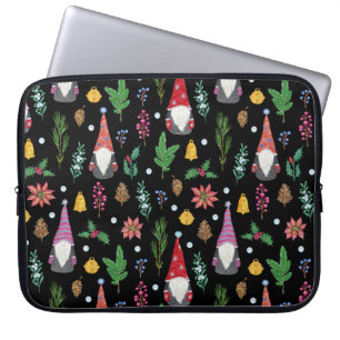 Christmas Gnomes: Festive Seamless Pattern Laptop Sleeve