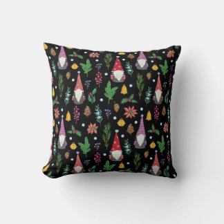 Christmas Gnomes: Festive Seamless Pattern Throw Pillow