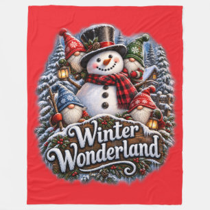 Christmas Gnomes Fleece Blanket