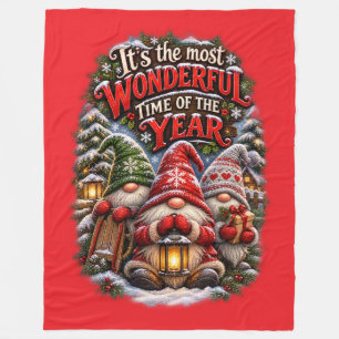 Christmas Gnomes Fleece Blanket