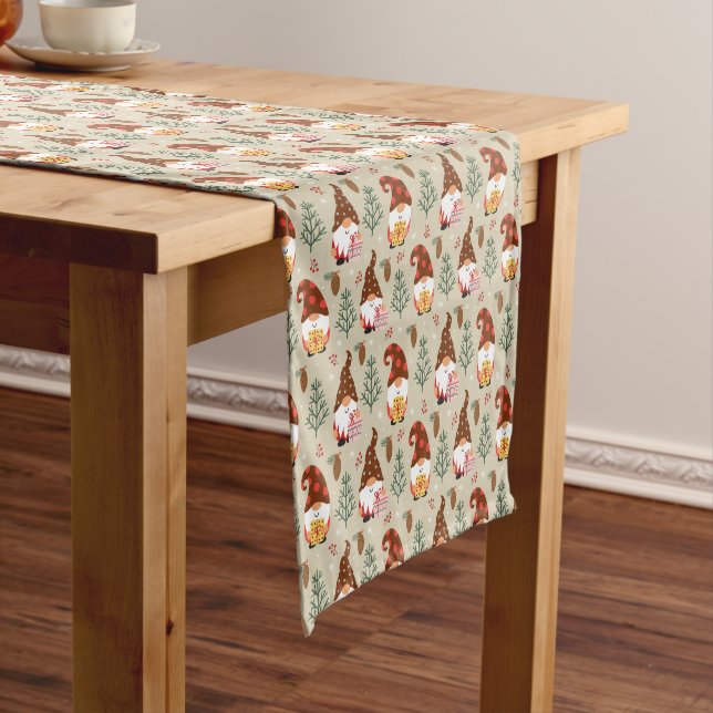 Christmas Gnomes Gift Pattern Short Table Runner (In Situ)