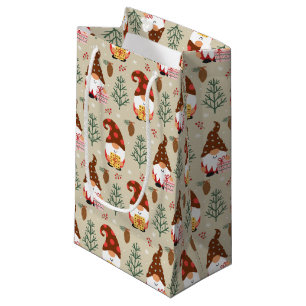 Christmas Gnomes Gift Pattern Small Gift Bag