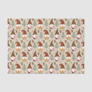 Christmas Gnomes Gift Pattern Tissue Paper