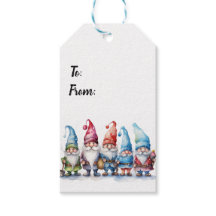 Christmas Gnomes Gift Tags