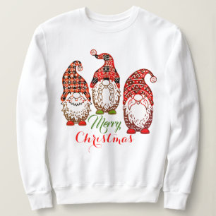 Christmas Gnomes Graphic, Santa's Helper Print Sweatshirt